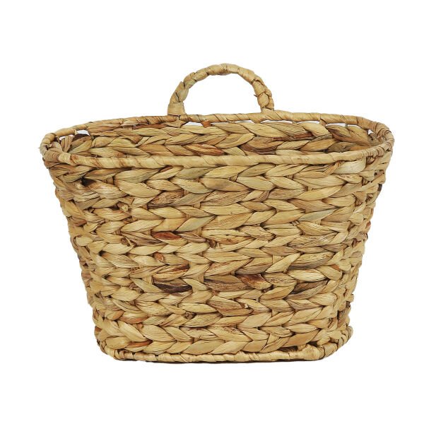 EL YAPIMI HASIR ÖRGÜ TEK KULPLU KAPI SEPETİ / RATTAN