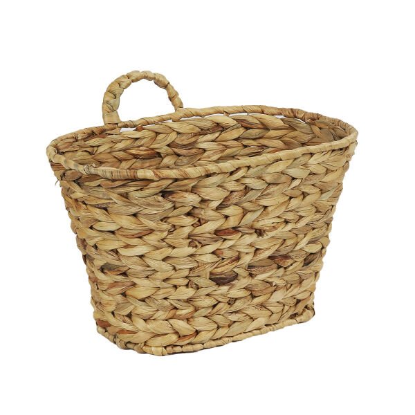 EL YAPIMI HASIR ÖRGÜ TEK KULPLU KAPI SEPETİ / RATTAN
