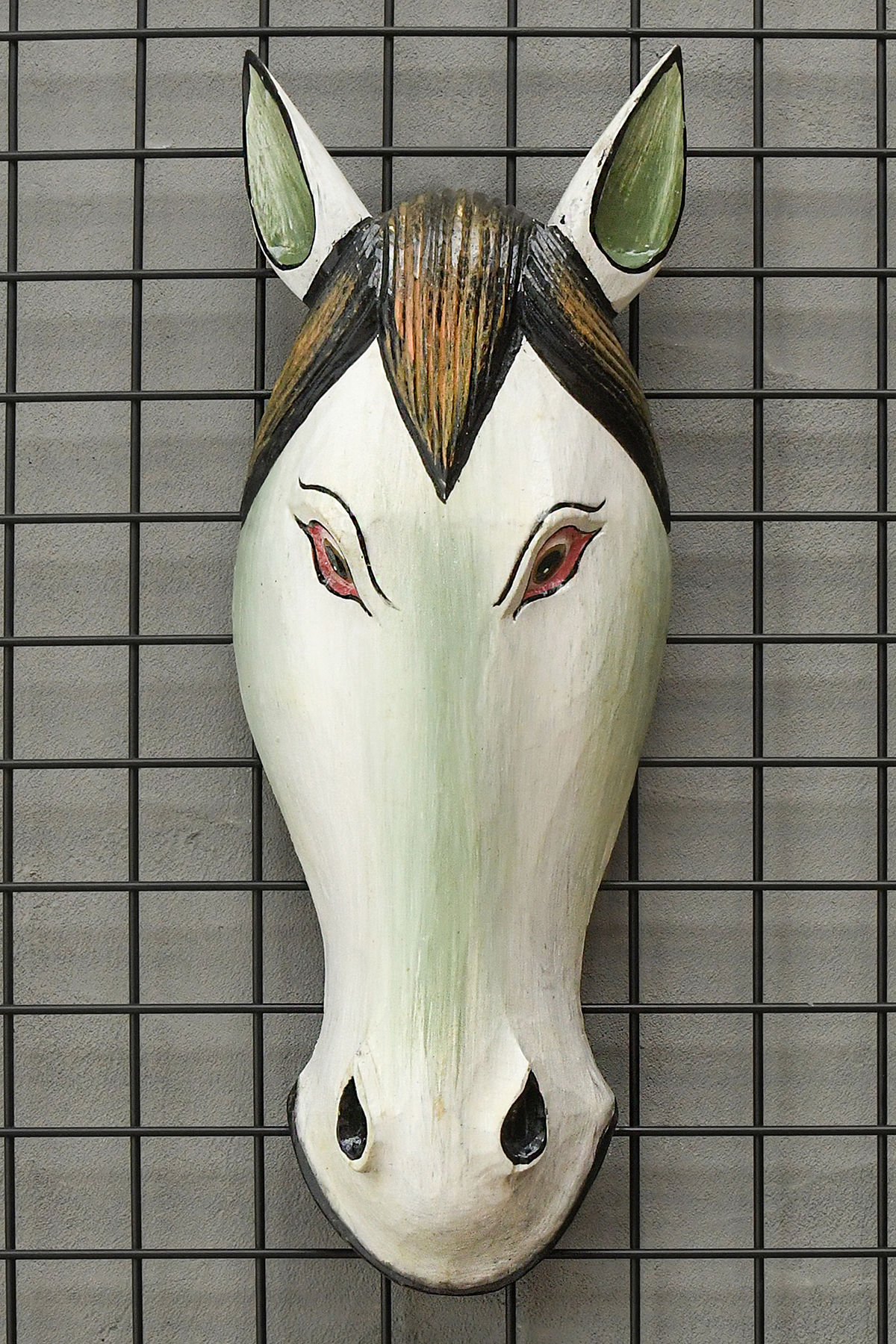 AHŞAP EL YAPIMI AT MASK/ DUVAR DEKORU 50CM