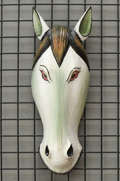 AHŞAP EL YAPIMI AT MASK/ DUVAR DEKORU 50CM