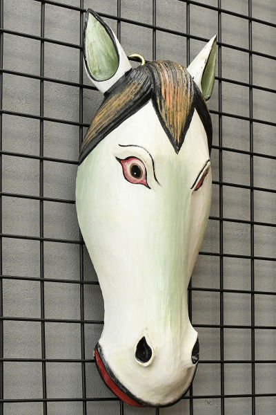 AHŞAP EL YAPIMI AT MASK/ DUVAR DEKORU 50CM