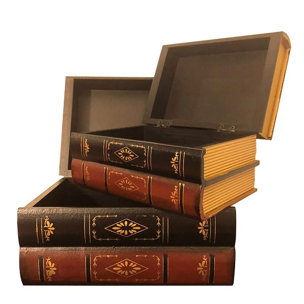 AHŞAP ÇOK AMAÇLI 3 KİTAPLI 2'Lİ KUTU 24*17CM, 20*14CM
