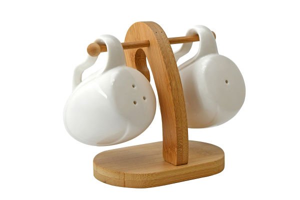 BAMBU STANDLI PORSELEN TUZLUK BİBERLİK 11*11CM