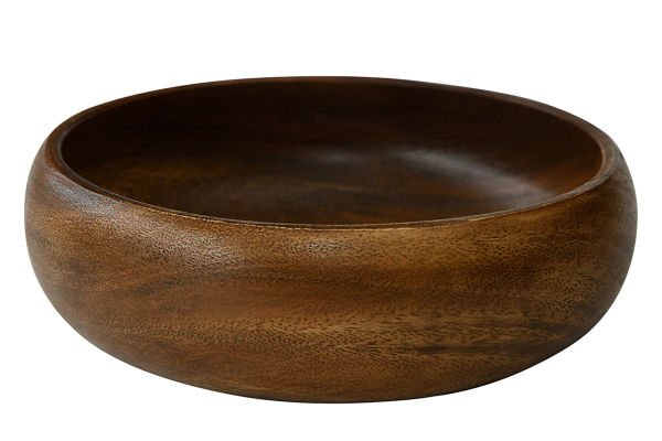 AKASYA AĞACI EL YAPIMI YUVARLAK ÇOK AMAÇLI KASE/ SUNUM KABI 19*6CM