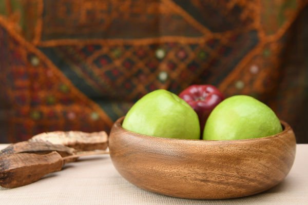 AKASYA AĞACI EL YAPIMI YUVARLAK ÇOK AMAÇLI KASE/ SUNUM KABI 19*6CM