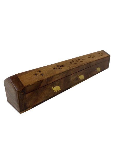 AHŞAP EL YAPIMI TÜTSÜ YAKMA KUTUSU/KAPAKLI TÜTSÜLÜK 26CM