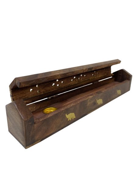 AHŞAP EL YAPIMI TÜTSÜ YAKMA KUTUSU/KAPAKLI TÜTSÜLÜK 26CM