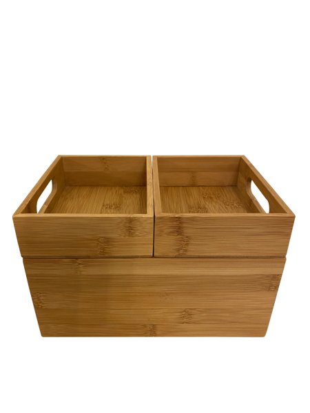 JAVIER BAMBU SAKLAMA KABI 3 PARÇA  23,5*16,5*14CM