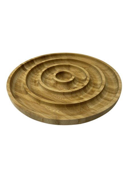 FUFU BAMBU YUVARLAK 4 BÖLMELİ ÇEREZLİK  22*1,9CM