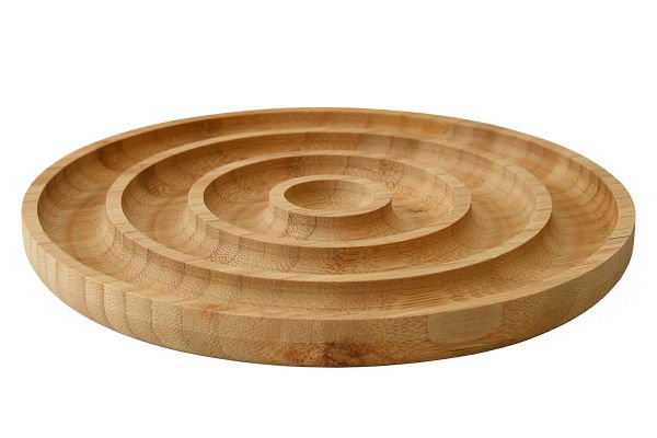 FUFU BAMBU YUVARLAK 4 BÖLMELİ ÇEREZLİK  22*1,9CM