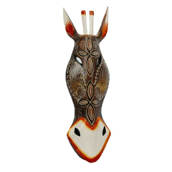 MİNDİ AĞACINDAN EL YAPIMI ZÜRAFA MASK  50 CM