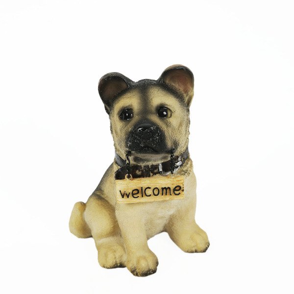 POLYESTER BEJ SİYAH KÖPEK WELCOME 15 CM