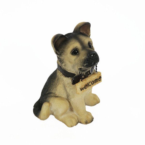 POLYESTER BEJ SİYAH KÖPEK WELCOME 15 CM