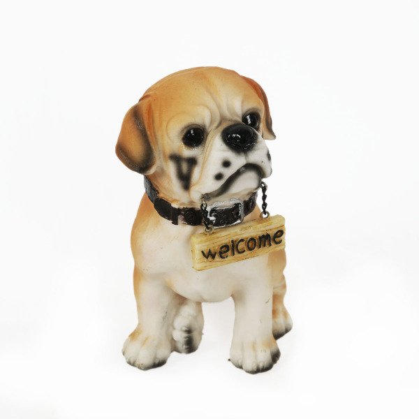 POLYESTER KAHVE/BEYAZ KÖPEK WELCOME 15 CM